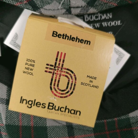 NWT INGLES BUCHAN Flat Fitted Cap Bethlehem Tartan 100% Wool Scotland SMALL - Picture 5 of 9